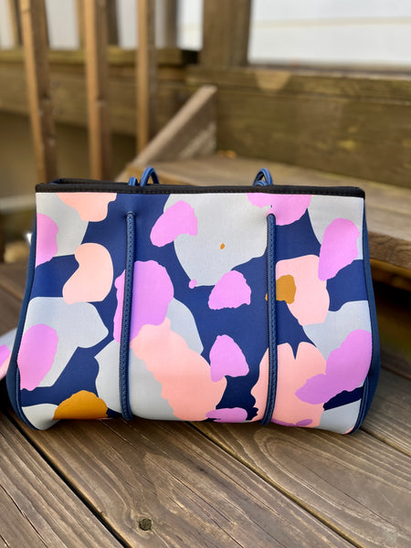 Neoprene Tote, Navy Camo