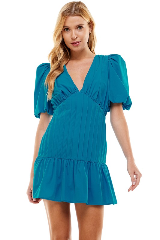 Electric Blue Pintuck Dress