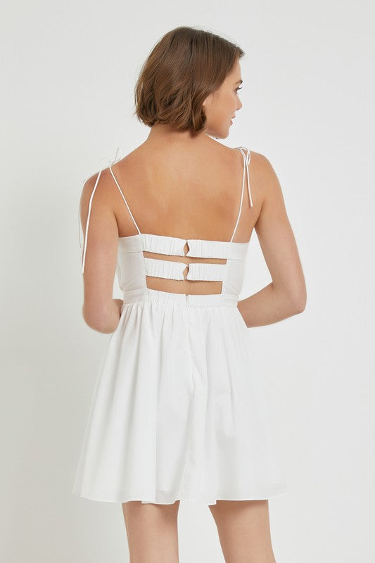 Pintuck Lace Up Dress - SALE