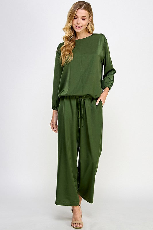 Satin Drawstring Top