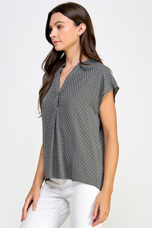 Gray Line Art Top