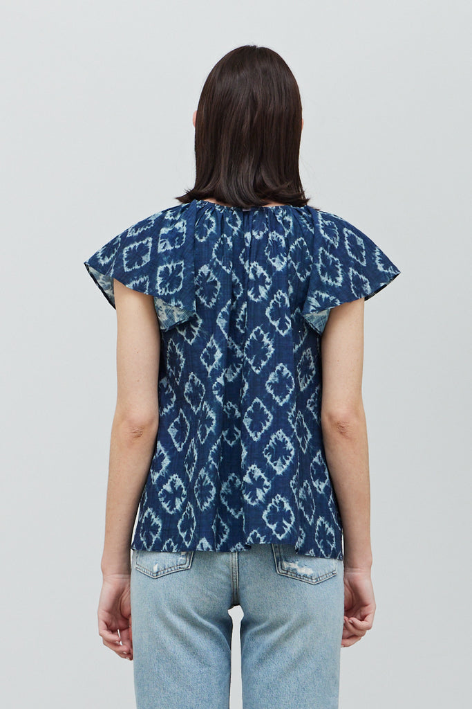 Indigo Ikat Top - SALE