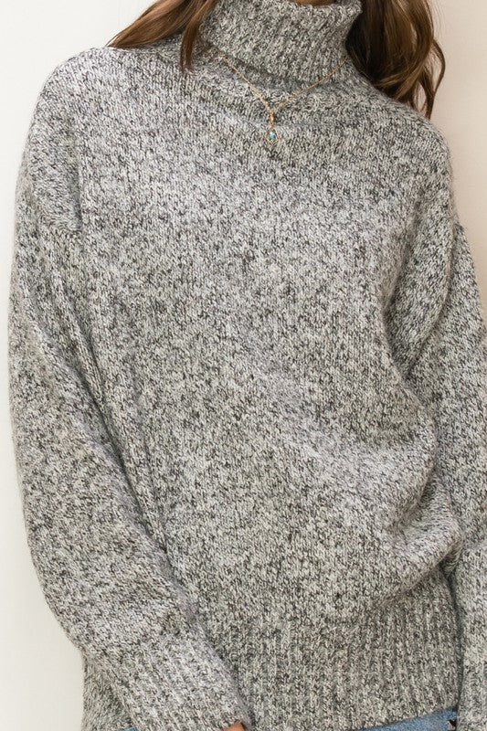 Cozy Charcoal Turtleneck Sweater