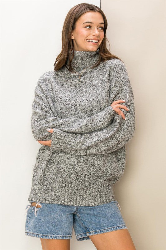 Cozy Charcoal Turtleneck Sweater
