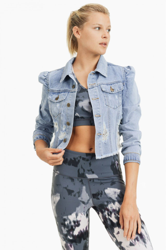 Puffed Sleeve Denim Jacket