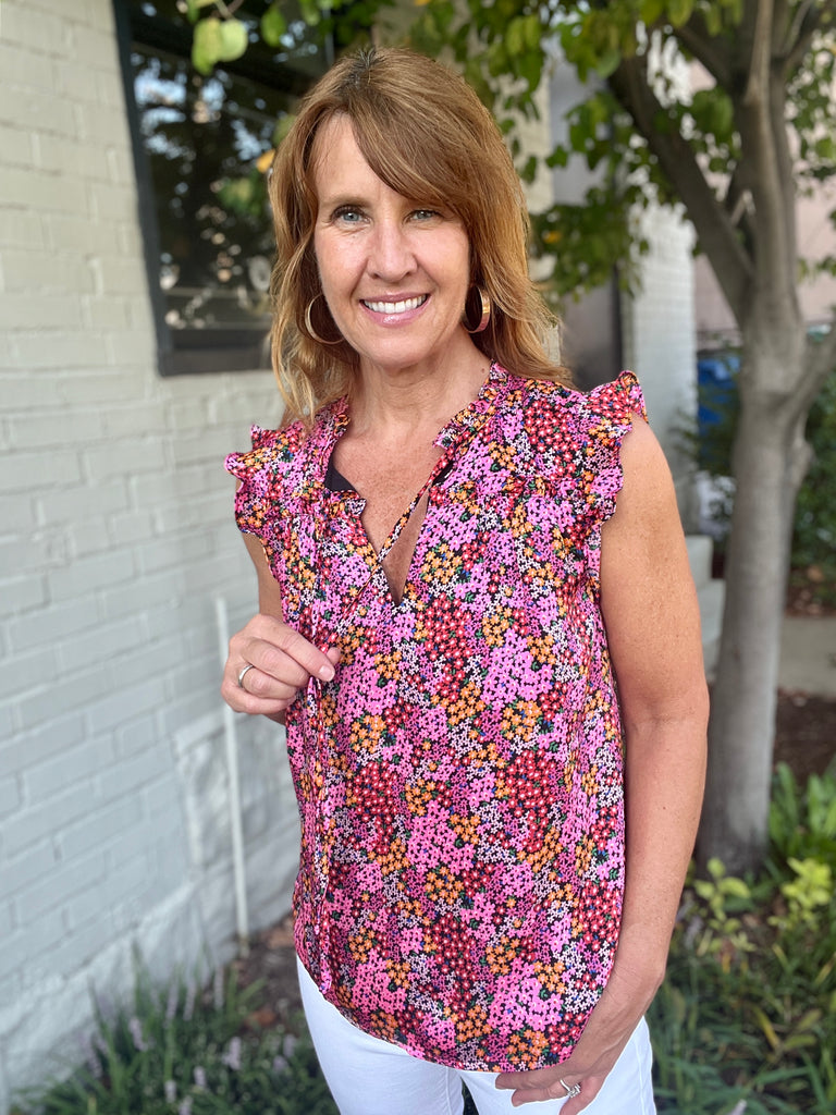 Hitachi Floral Sleeveless Top