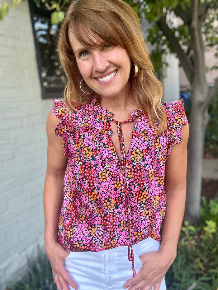 Hitachi Floral Sleeveless Top