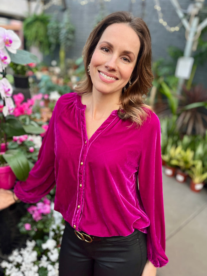Berry Velvet Top