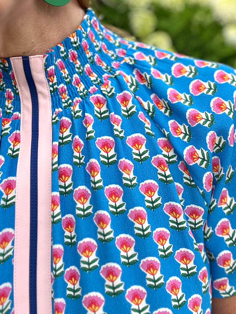 Center Stripe Floral Top