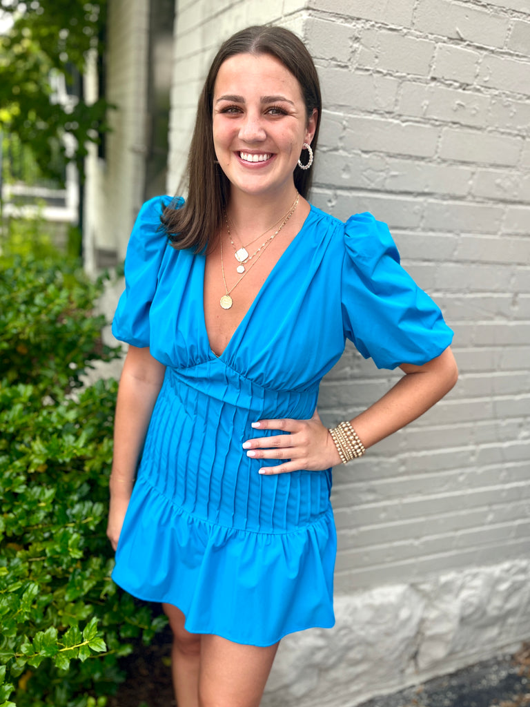 Electric Blue Pintuck Dress Never Enough BOUTIQUE Electric Blue Pintuck Dress Never Enough BOUTIQUE