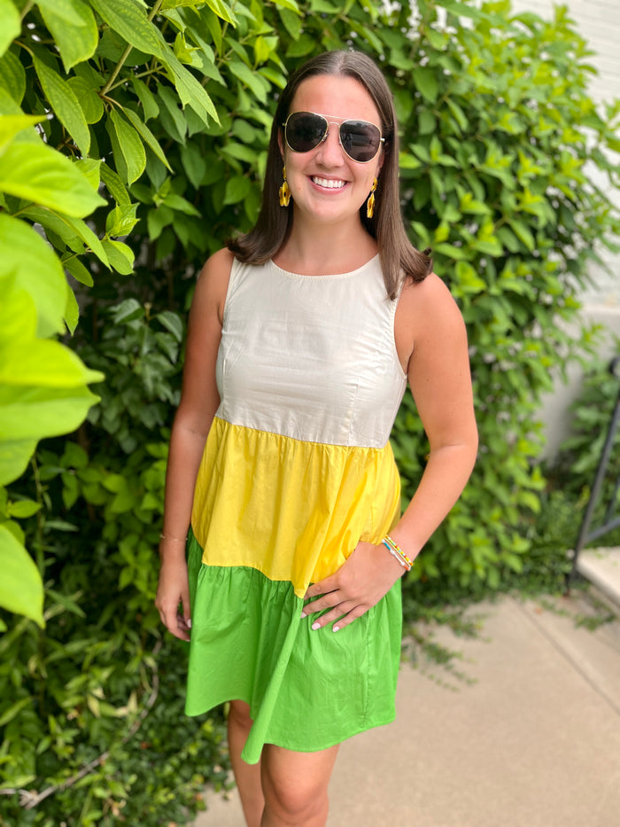 Three Tone Sleeveless Dress - SALE