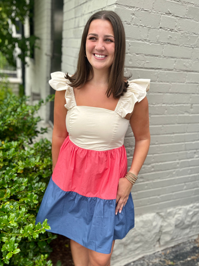 Three Tone Strappy Dress - SALE