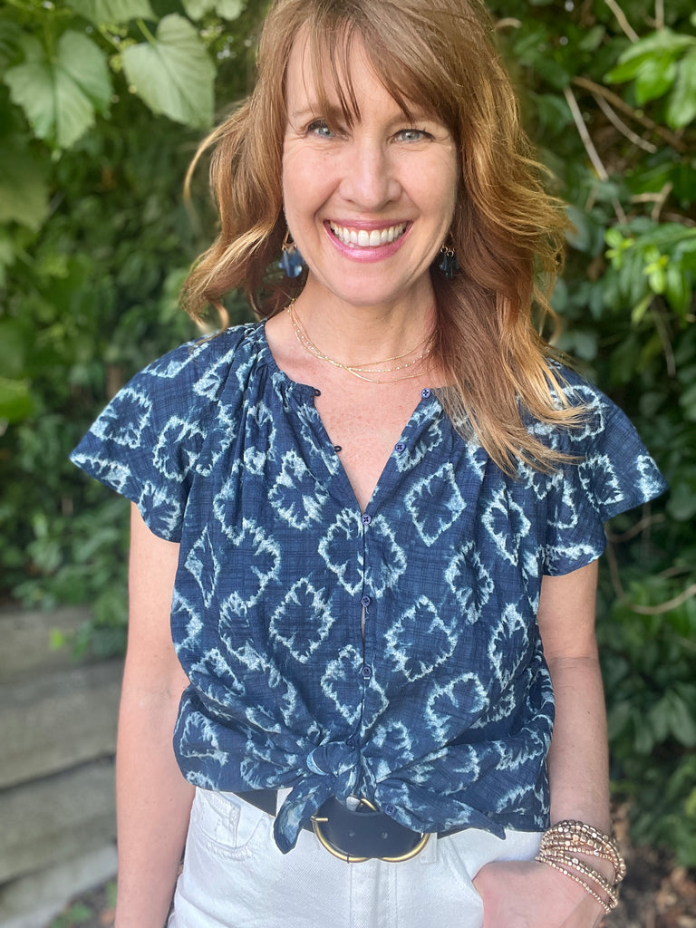 Indigo Ikat Top - SALE