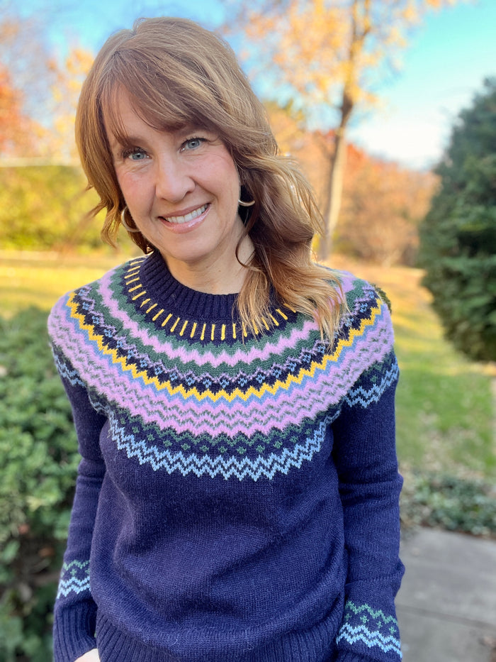 Fun Fair Isle Sweater - Navy