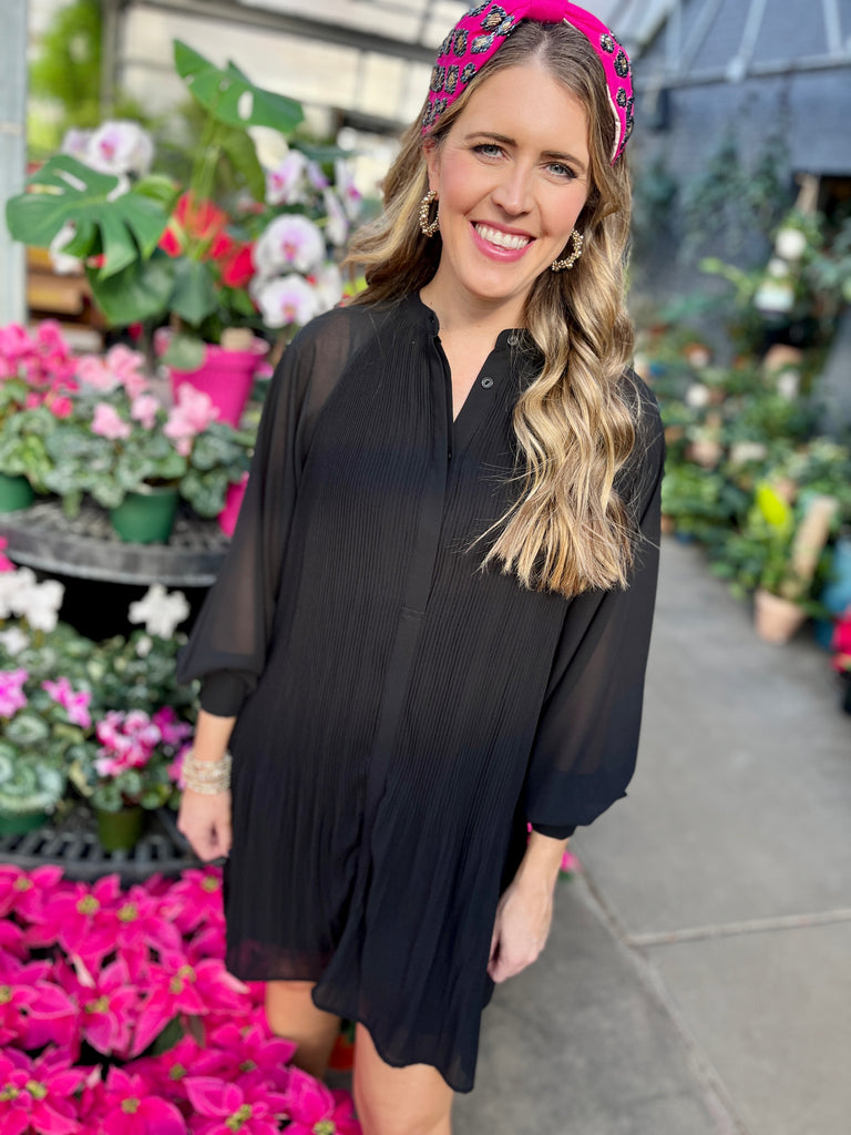Plisse Chiffon Dress