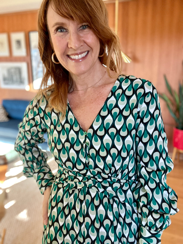 Green Geo Print Midi Dress Never Enough BOUTIQUE Green Geo Print Midi Dress Never Enough BOUTIQUE