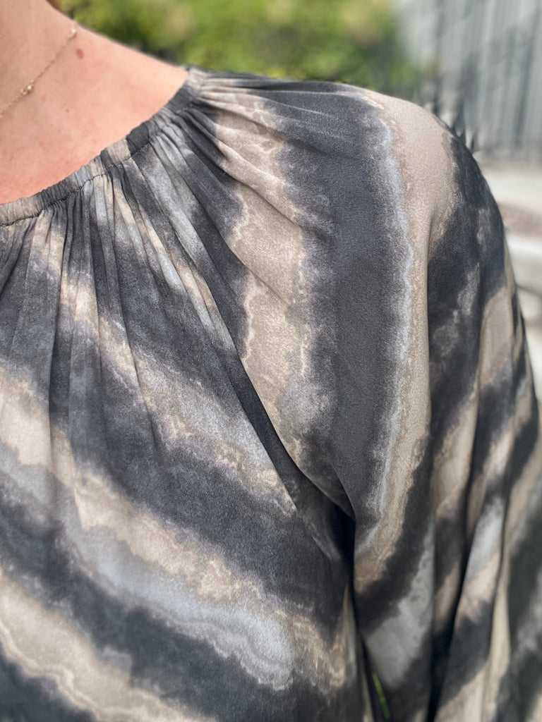 Washed Stripe Silky Top
