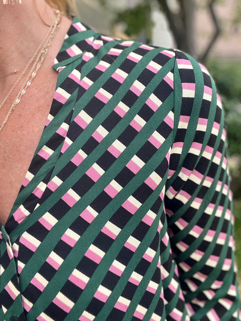 Geo Plaid Top