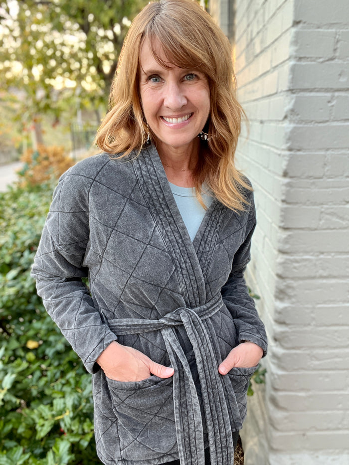 Qulited Jersey Wrap Jacket