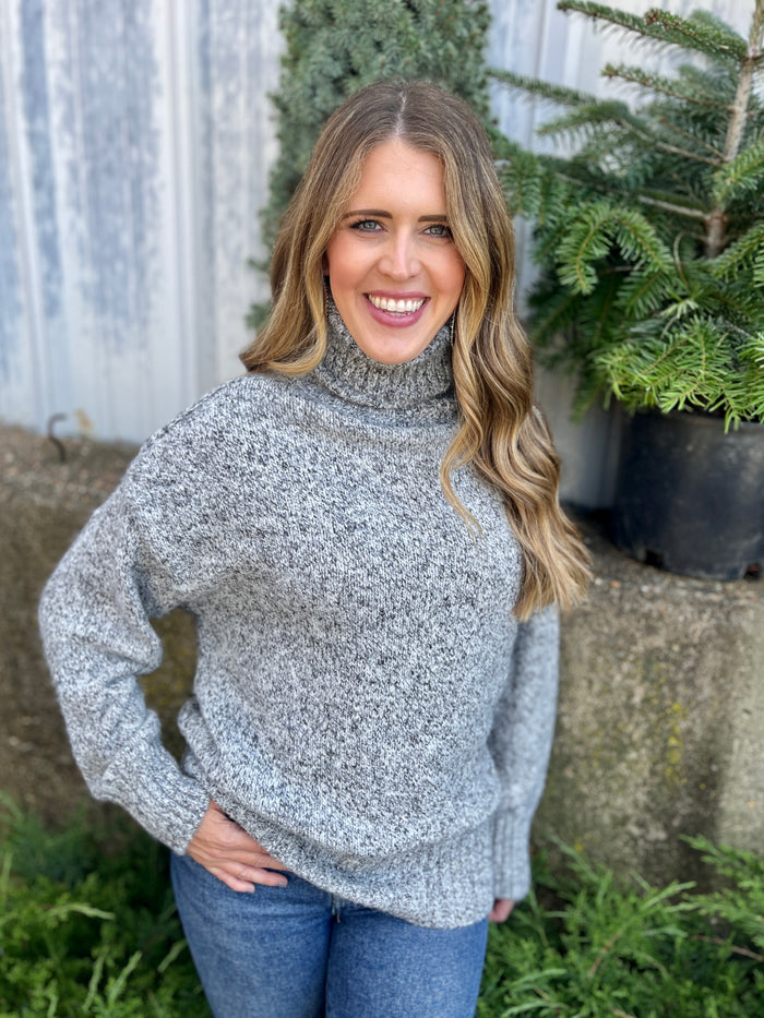 Cozy Charcoal Turtleneck Sweater