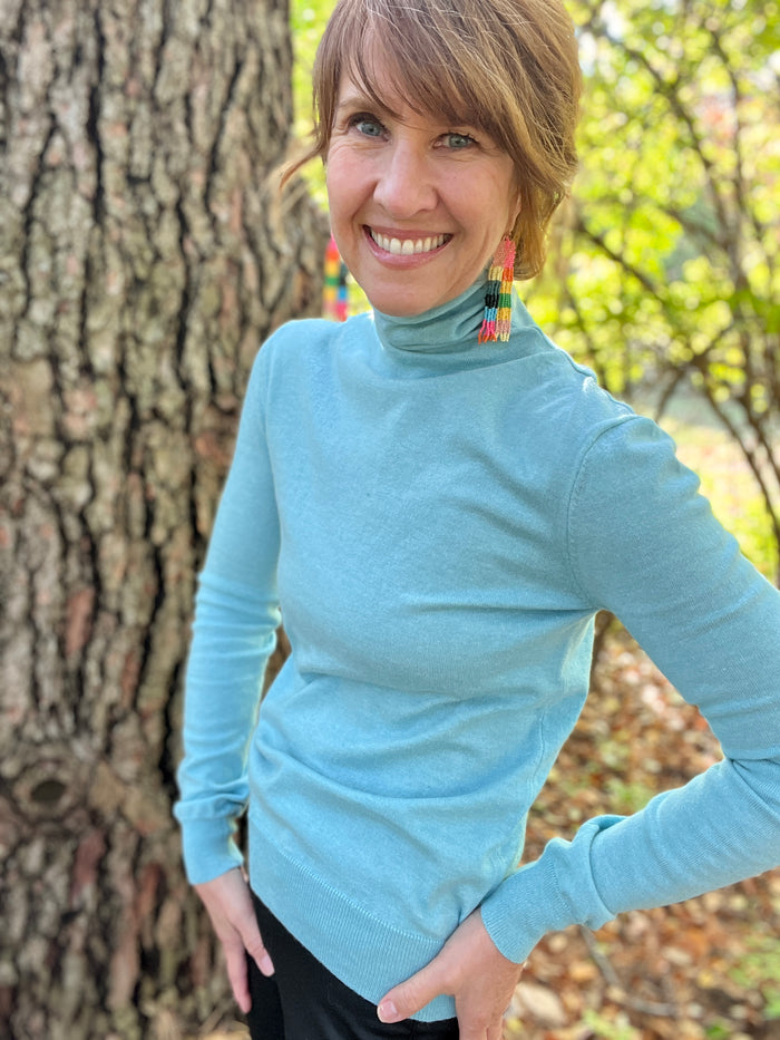 Fine Knit High Neck Sweater
