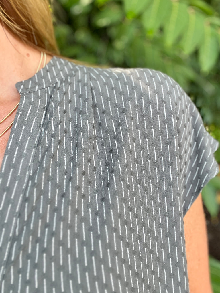 Gray Line Art Top