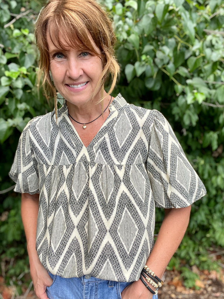 Diamond Print Top