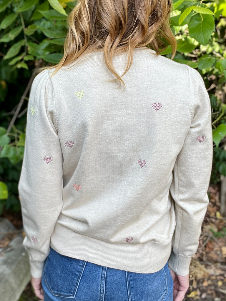 Embroidered Heart Sweater