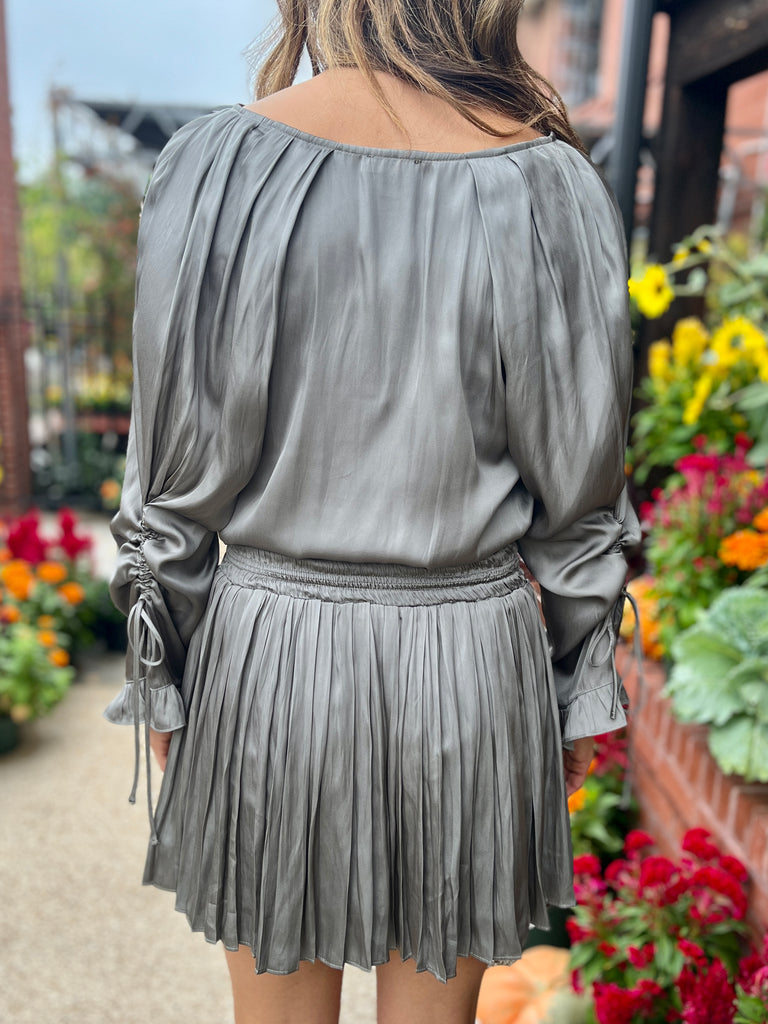 Moss Gray Silky Dress