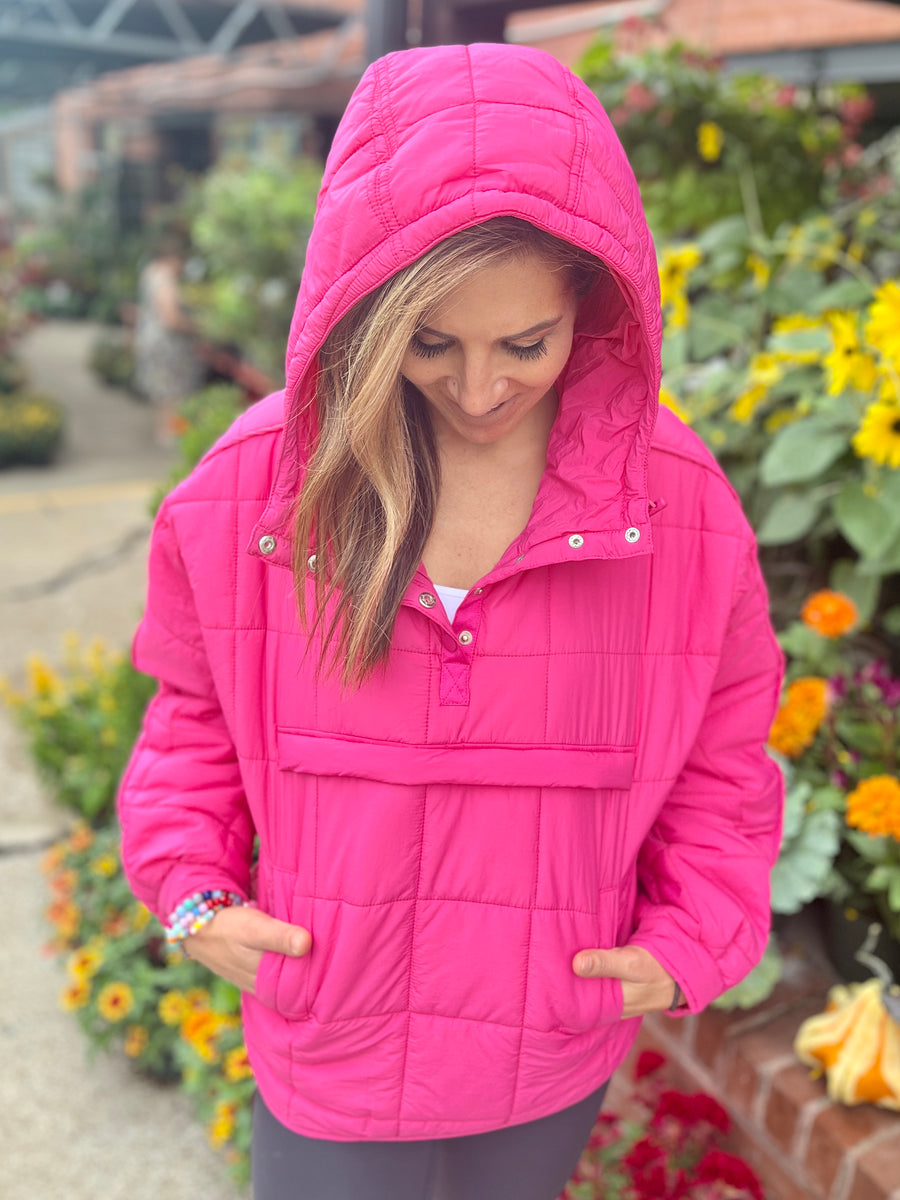 Magenta Puffer Pullover