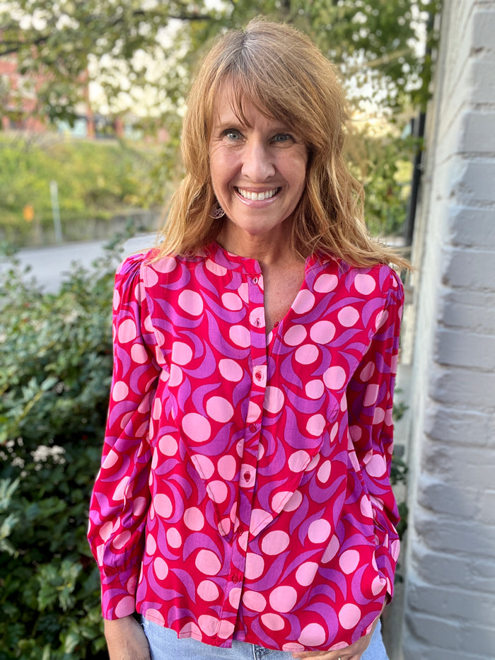 Pink Fantasy Print Top