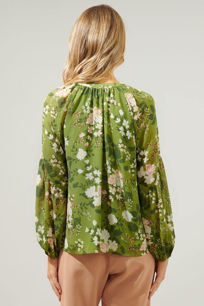 Shiloh Olive Floral Top