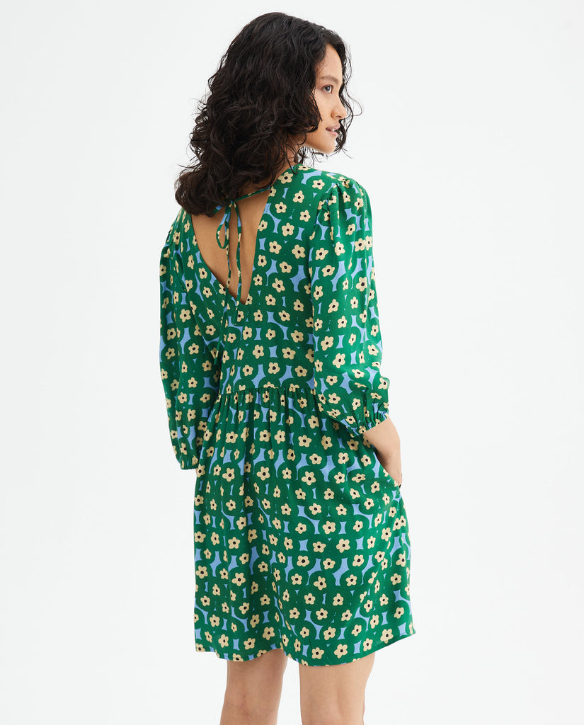 Double V-Neck Kelly Floral Dress