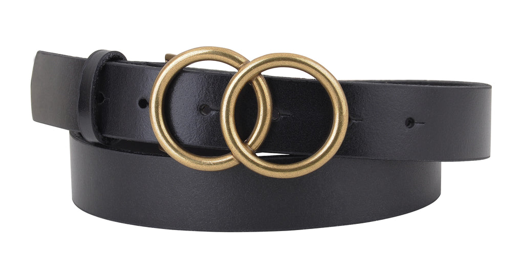 Genuine Leather Double Circle Belt