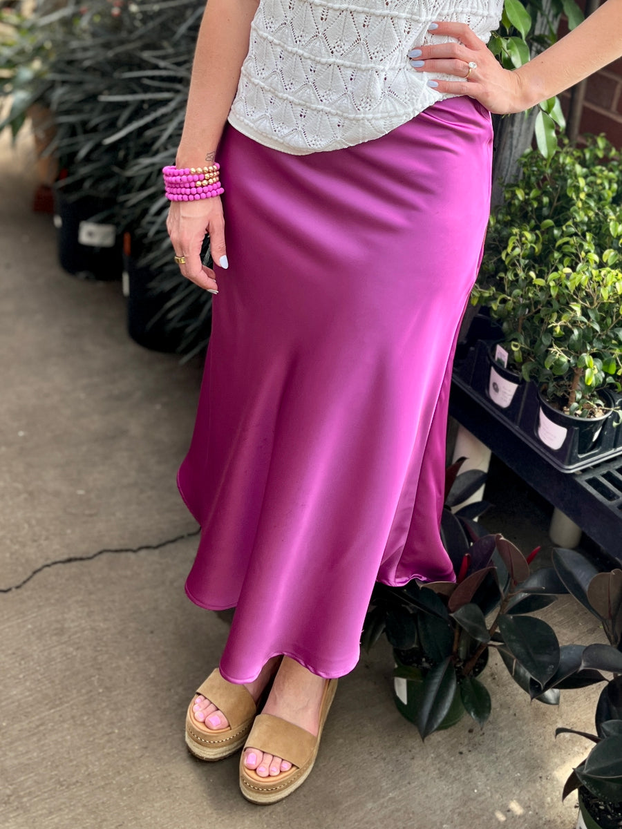 Bias Satin Maxi Skirt - SALE