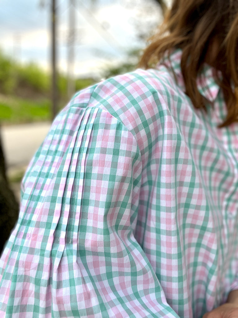 Preppy Plaid Button-Up Shirt -  SALE