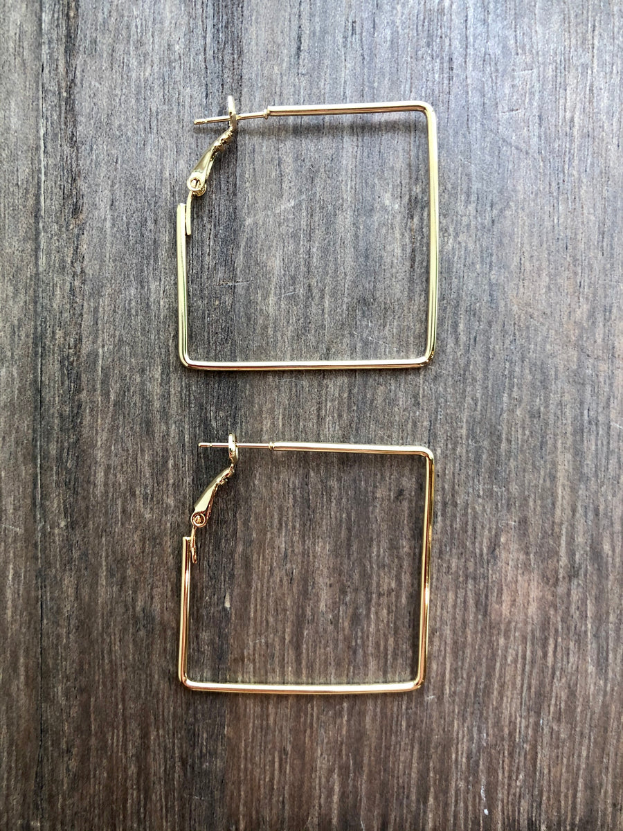 Square Hoop Earrings - Medium