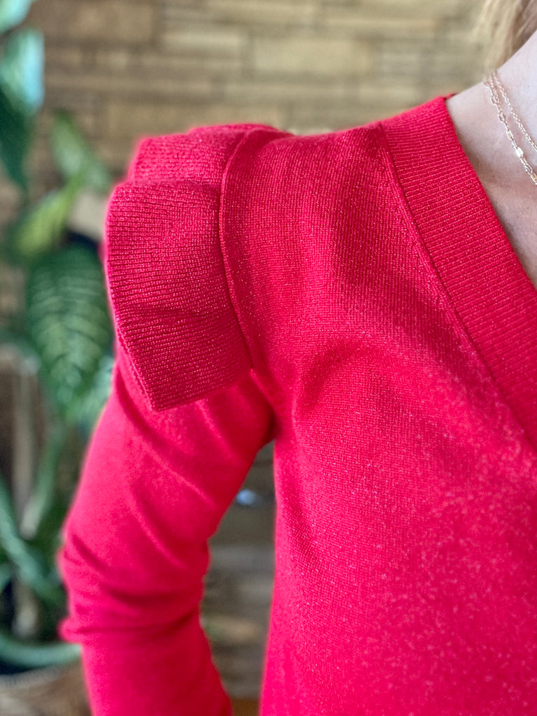 Metallic Red Sweater - SALE