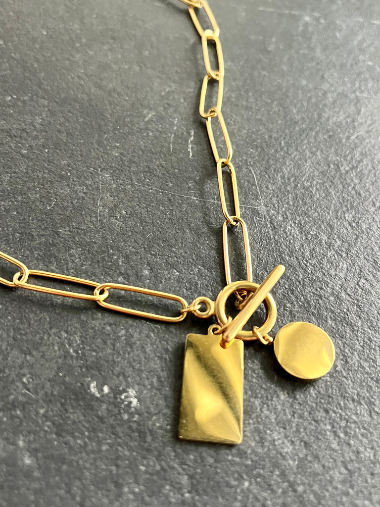 Toggle Paperclip Charm Necklace