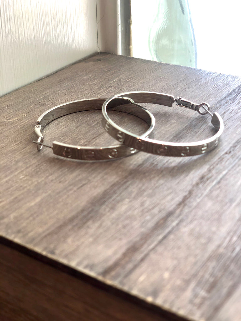 Bolt Hoop Earrings - 2 Inch