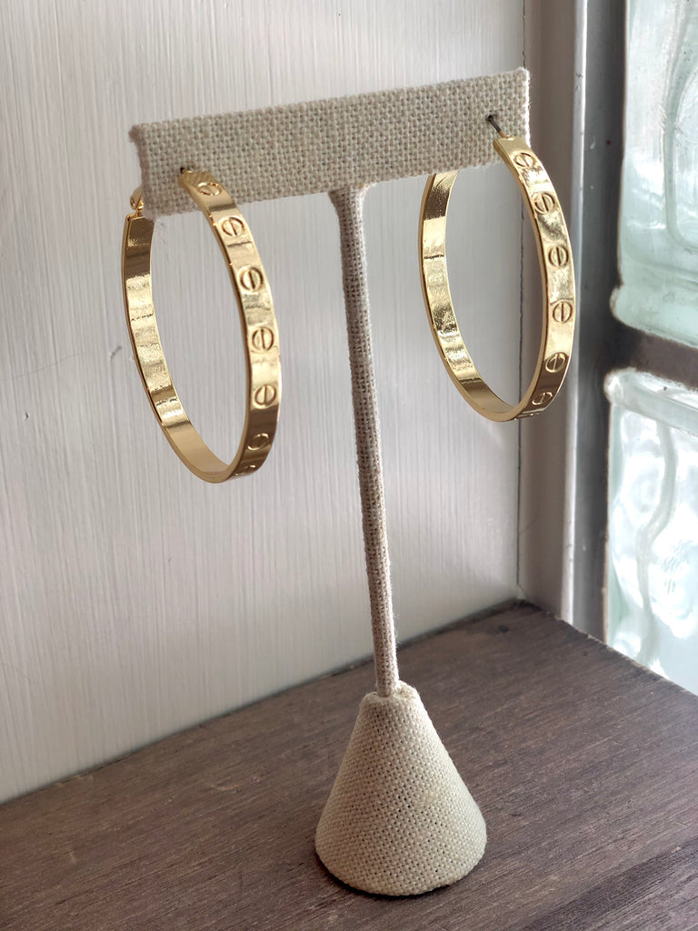 Bolt Hoop Earrings - 2 Inch