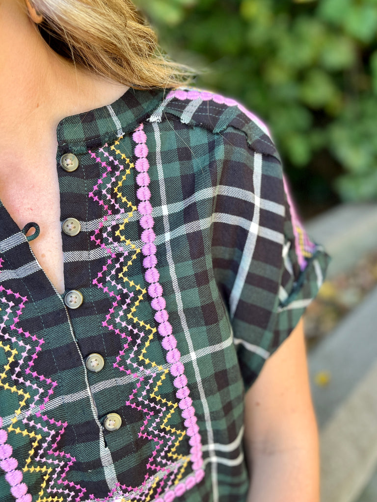 Forest Plaid Top - SALE