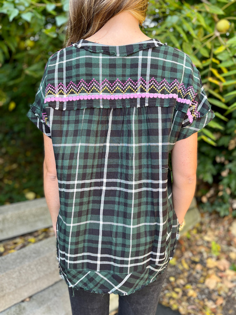 Forest Plaid Top - SALE