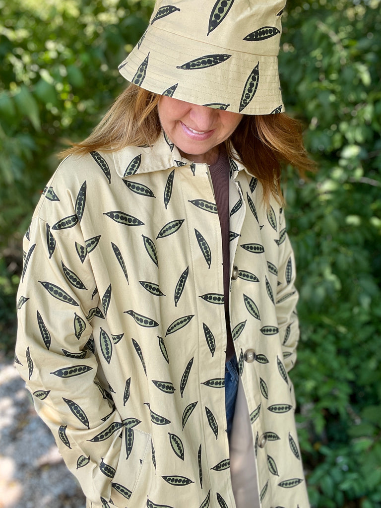 Pea Print Midi Trench Coat SALE
