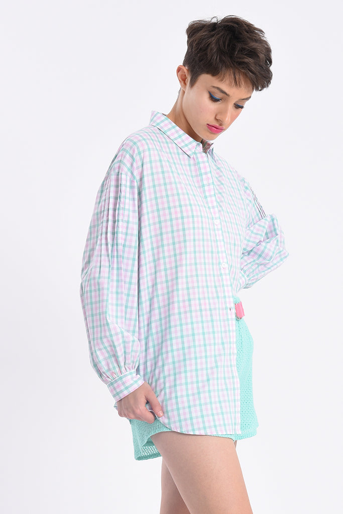Preppy Plaid Button-Up Shirt -  SALE