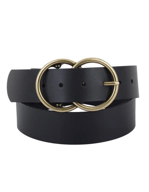 Genuine Leather Wide/Large Double Circle Belt